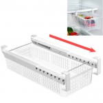 Συρόμενο Κρεμαστό Συρτάρι & Ράφι Ψυγείου - Ρυθμιζόμενο Λευκό Πλαστικό ΟΕΜ