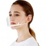 Διάφανη Πλαστική Προστατευτική Μάσκα Προσώπου Πολλαπλών Χρήσεων - Προσωπίδα σε Λευκό Χρώμα