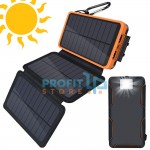 Αδιάβροχη Ηλιακή Μπαταρία Φορτιστής με 3x Ηλιακά Πάνελ 20000mAh Υψηλής Ισχύος 2A & Φωτιστικό , Φακό LED - Foldable Solar PowerBank