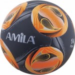 Μπάλα Ποδοσφαίρου AMILA Vezel No. 5 Μαύρη με Πορτοκαλί Σχέδια