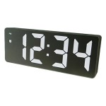 Ψηφιακό Ρολόι / Ξυπνητήρι Καθρέπτης με Οθόνη LED & Θερμόμετρο, Επιτραπέζιο GH-0712L Μαύρο - OEM