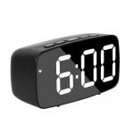 Ψηφιακό Ρολόι , Ξυπνητήρι με LED Οθόνη & Λευκά Ψηφία, Επιτραπέζιο Μαύρο GH-0711L