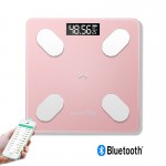 Γυάλινη Ψηφιακή Ζυγαριά Bluetooth για Μέτρηση Βάρους & Λιπομετρητή Σώματος Έως 180kg - Ροζ