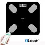 Γυάλινη Ψηφιακή Ζυγαριά Bluetooth για Μέτρηση Βάρους & Λιπομετρητή Σώματος Έως 180kg - Μαύρη