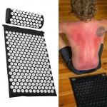 Χαλάκι & Μαξιλάρι Βελονισμού Ανατομικό - Στρώμα Μασάζ Acupressure Mat 2 σε 1 Μαύρο