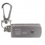 Αδιάβροχο Flash Drive FOYU 8gb, USB 2.0, Ανθεκτικό Φλασάκι Μεταλλικό με Μπρελόκ, FO-003