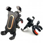 Βάση Στήριξης Κινητού Universal για Τιμόνι Μηχανής & Ποδήλατου, Χρώμα Μαύρο με Χρυσό, SH-3099, OEM