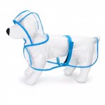 Αδιάβροχο Σκύλου με Κουκούλα & Ζώνη με Σκρατς Nobleza Διάφανο Χρώμα Μπλε