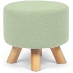 Μίνι Στρογγυλό Σκαμπό 30x28x28cm - Διακοσμητικό Κάθισμα Πράσινο Βεραμάν