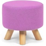 Μίνι Στρογγυλό Σκαμπό 30x28x28cm - Διακοσμητικό Κάθισμα Ροζ