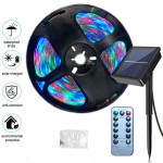 Αδιάβροχη Αυτόνομη RGB Ταινία LED 3528 SMD, με Ηλιακό Πάνελ & Τηλεχειριστήριο, RGB Λεντοταινία 5 Μέτρων, OEM