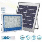 Ηλιακός Προβολέας LED, 100 - 200 - 300 W, Αδιάβροχος IP67 με Φωτοβολταϊκό Πάνελ, Τηλεχειριστήριο & Χρονοδιακόπτη