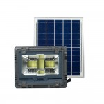 Αδιάβροχος Επαναφορτιζόμενος Ηλιακός Προβολέας Αλουμινίου 100W 136 LED με Τηλεχειρισμό & Χρονοδιακόπτη