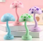 Επαναφορτιζόμενο Παιδικό Φωτάκι LED Ψυχρού Φωτισμού - Επιτραπέζιο Φωτιστικό Μανιτάρι Λιλά
