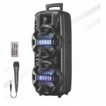 Φορητό Ηχείο Bluetooth Karaoke Party – Subwoofer  με Μικρόφωνο, Τηλεχειρισμό & Διακοσμητικό Φωτισμό LED LT 2805 – Μαύρο