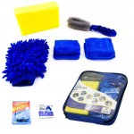 Σετ Καθαρισμού Αυτοκινήτου 8 Κομματιών με Γάντι και Πετσετάκια Microfiber, Βούρτσα για Ζάντες, Ταμπλέτα Παρμπρίζ, Αφρό Καθαρίσματος & Σφουγγαράκια