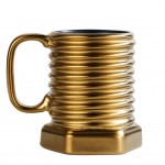 Τρισδιάστατη Κεραμική Κούπα Βίδα 400ml για Καφέ & Τσάι - Χρυσό