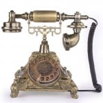 Ρετρό Τηλεφωνική Συσκευή με Παραδοσιακό Καντράν Αντίκα Μπρονζέ