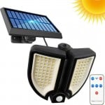 Αδιάβροχο Επιτοίχιο Ηλιακό Φωτιστικό με Ανιχνευτή Κίνησης & Τηλεχειριστήριο - Solar Panel LED Light Motion Sensor