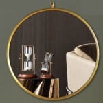 Επιτοίχιος Καθρέπτης Baroque με Χρυσό Μεταλλικό Πλαίσιο 61x2.5x64cm