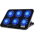 Αντιολισθητικό Cooling Pad για Laptop & Notebook 9-17 Ιντσών με  6 Ανεμιστήρες με Μπλε LED & Ρυθμιζόμενη Θέση σε 5 Διαφορετικές Γωνίες