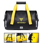 Αδιάβροχος PVC Roll Top Σάκος Μοτοσυκλέτας 66 L, Τσάντα Μηχανής με Λάστιχα & Ιμάντα Ώμου & Ανακλαστικές Λωρίδες - Μαύρο