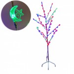 Διακοσμητικό Χριστουγεννιάτικο RGB Φωτιζόμενο Δέντρο 140cm με Αστέρια - Φεγγάρι & Πολύχρωμο LED Φωτισμό