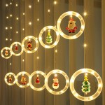 Χριστουγεννιάτικα Λαμπάκια LED με Θερμό Λευκό Φωτισμό 3m Κουρτίνα & Διακοσμητικές Φιγούρες 10τμχ