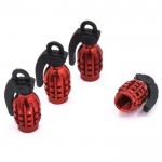 Σετ Βαλβίδες Πίεσης Ελαστικών σε Σχήμα Χειροβομβίδας 4τμχ. - Κόκκινο