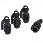 Σετ Βαλβίδες Πίεσης Ελαστικών σε Σχήμα Χειροβομβίδας 4τμχ. - Μαύρο