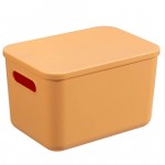 Πλαστικό Κουτί Αποθήκευσης & Οργάνωσης με Καπάκι 37x26.5x24.3cm Κίτρινο