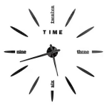 Ρολόι Τοίχου Αυτοκόλλητο 3D DIY 60cm σε Μαύρο
