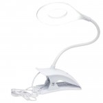 Επιτραπέζιο Φωτιστικό - Λάμπα 12 LED 3W 6800K USB με Εύκαμπτο Βραχίονα & Κλιπ Μανταλάκι 25cm - Λευκό