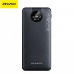Φορητός Φορτιστής Power Bank 20000mAh με Θύρα USB-A και Θύρα USB-C Awei Μαύρο