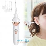 Νέα Επαναφορτιζόμενη Συσκευή Καθαρισμού Κεριού Αυτιών - Ανώδυνη & Ασφαλής Χρήση για Παιδιά & Ενήλικες - με Φωτάκι LED & 4 Διαφορετικές Κεφαλές Άσπρο