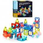 Εκπαιδευτικό Κατασκευαστικό Παιχνίδι για Παιδιά Ηλικίας 3+ Ετών με Φωτιζόμενα Μαγνητικά Τουβλάκια Κατασκευής 75 τμχ. Light Magnetic Blocks