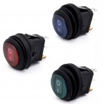 Αδιάβροχος Στρογγυλός LED Διακόπτης - Κουμπί Εναλλαγής SPST ON / OFF 12V με 3 Ακίδες - Rocker Switch