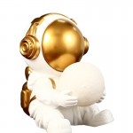Διακοσμητικό Φως Σπιτιού - Αστροναύτης Άγαλμα / Μινιατούρα με Αποθηκευτικό Χώρο Μικρών Αντικειμένων Λευκό / Χρυσό