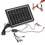 Ηλιακός Φορτιστής - Συντηρητής Μπαταρίας 12V 15W με 2 Θύρες USB 5V 2.1A με Πάνελ