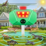 Ηλιακό Απωθητικό Ζώων & Πουλιών - Αισθητήρας Κίνησης με Υπέρηχους, Φλας Φωτισμό Εκφοβισμού & Ήχους με Πάσσαλο Χώματος - Επαναφορτιζόμενο USB
