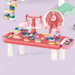 Εκπαιδευτικό Επιτραπέζιο Παιχνίδι Κατασκευής Λούνα Παρκ με Τουβλάκια 69τεμ & Τραπεζάκι Ροζ