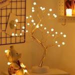 Διακοσμητικό Φωτιζόμενο Δέντρο 50 εκ. με Μπαλίτσες & Θερμό Φωτισμό LED
