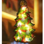 Χριστουγεννιάτικη Κρεμαστή Φιγούρα Xριστουγεννιάτικο Δέντρο με Μπαταρίες Βεντούζα και 20 LED