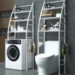 Μεταλλική Ραφιέρα Πλυντηρίου Μπάνιου 3 Επιπέδων για το Πλυντήριο - Toilet Rack Stainless Steel Λευκό