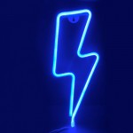 Διακοσμητικό Neon LED Φωτιστικό Κεραυνός σε Μπλε Χρώμα Decoration Lamp Lightning 32x12 cm