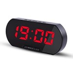 Οβάλ Ψηφιακό Ρολόι Ξυπνητήρι Καθρέπτης με LED Οθόνη και Εμφάνιση Ημερομηνίας και Θερμοκρασίας