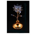 Διακοσμητικό Επιτραπέζιο Κηροπήγιο Τριαντάφυλλο Χρυσό 26x12cm