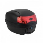 Μπαγκαζιέρα Μοτοσυκλέτας A68  50Lt με Κλειδαριά και Ανακλαστικές Επιφάνειες - Βαλίτσα Αποθήκευσης Μηχανής Μαύρο