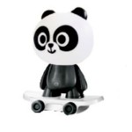 Επιτραπέζιο Παιδικό Πορτατίφ Πάντα με Πατίνι 25cm Ασπρόμαυρο