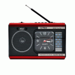 Ραδιόφωνο με Ρολόι ,Ηχείο Bluetooth, Φακό,Mp3 Player και Αναλογικό Χειρισμό Andowl Κόκκινο-Μαύρο
